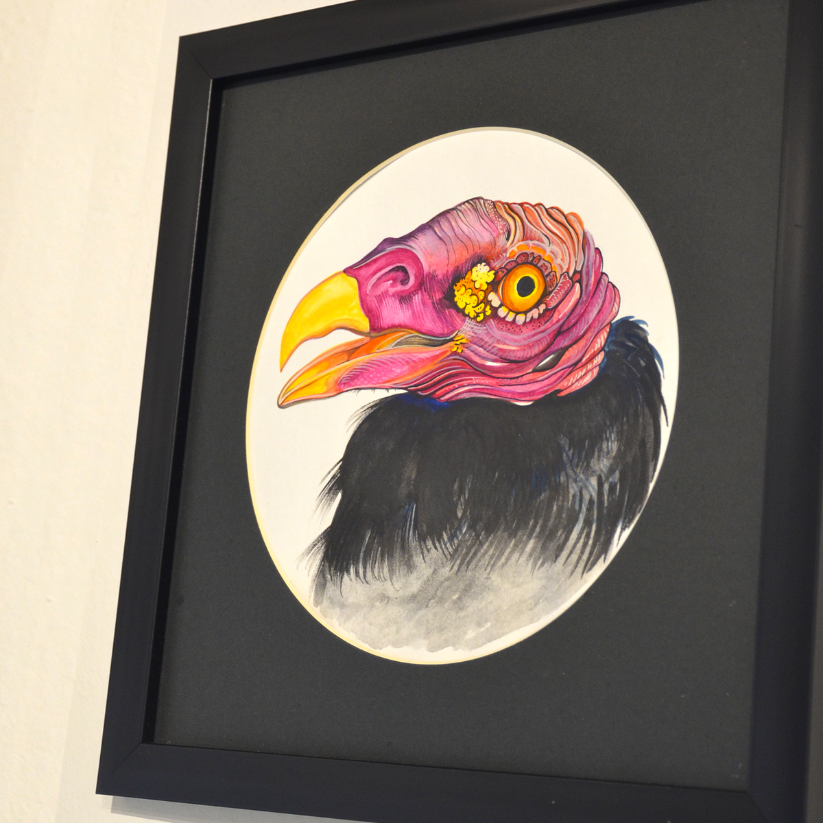 Portrait Of The Vulture-1- عمل فني أصلي من السلسلة الخاصة المؤطرة