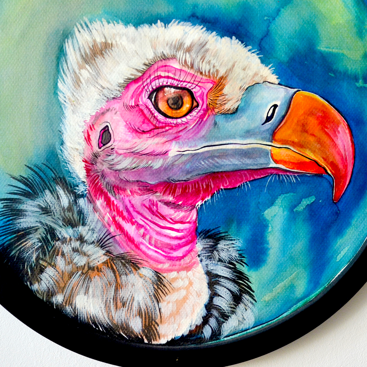 Portrait Of Vulture - لوحة عمل أصلي من السلسلة الخاصة المؤطرة