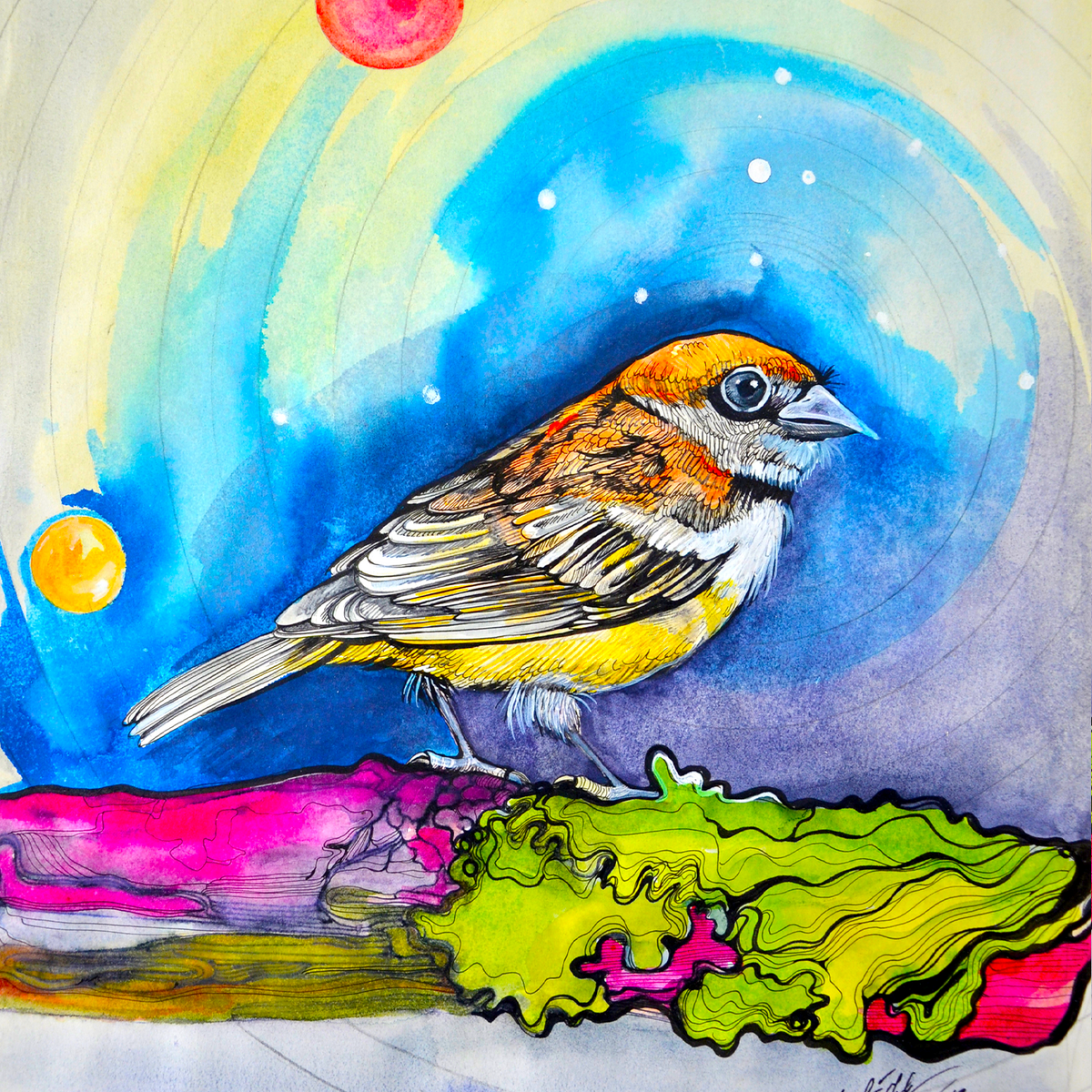 Alle Vögel kennen das Quantum | Spezielle Kollektion | Original Kunstwerk Gemälde