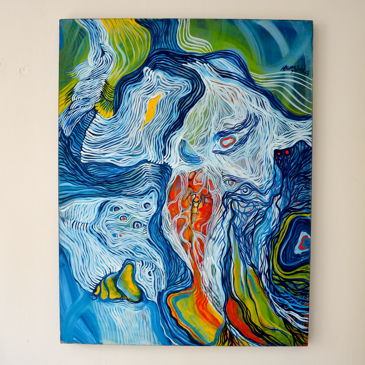 Innerer Fluss - (70x90cm) Originales Kunstwerk Gemälde auf Leinwand