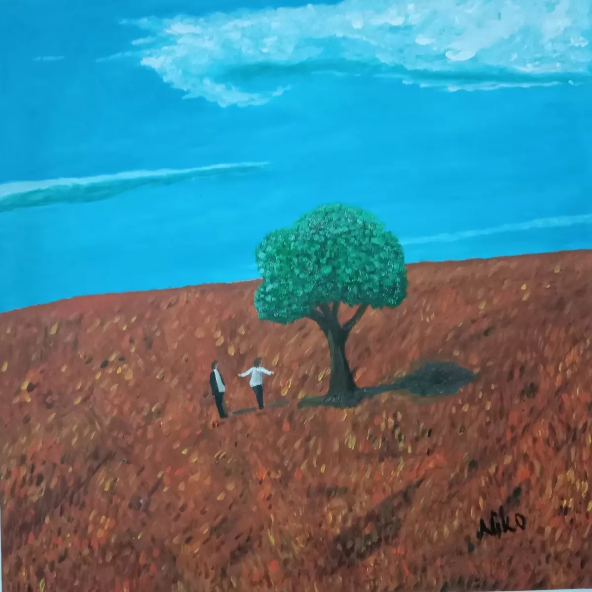 Solitary Tree and Travelers