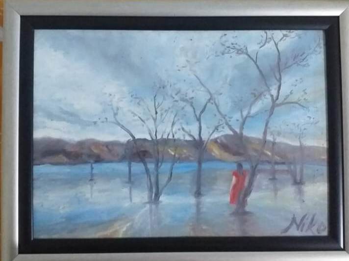 Paysage d'Hiver au Bord du Lac