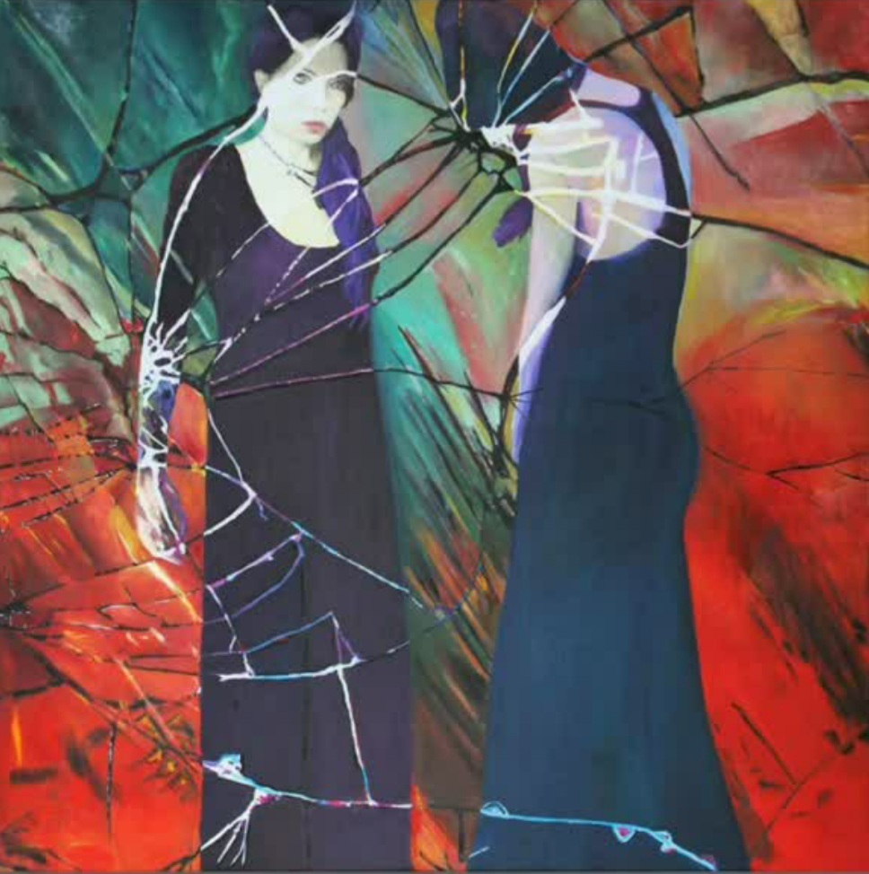 Figure Émergeant du Verre Brisé