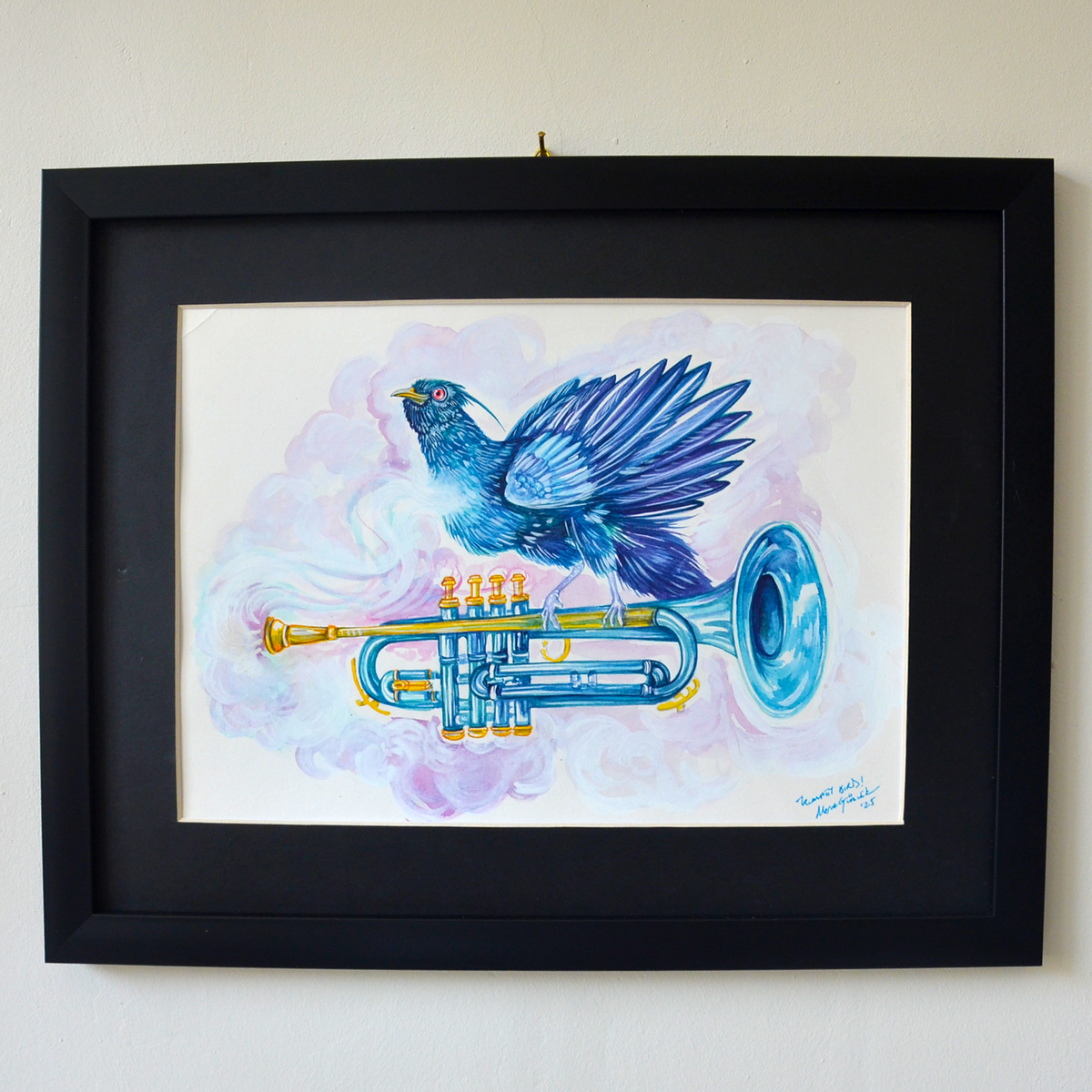 Oiseau Trompette - Œuvre d'Art Originale Tableau