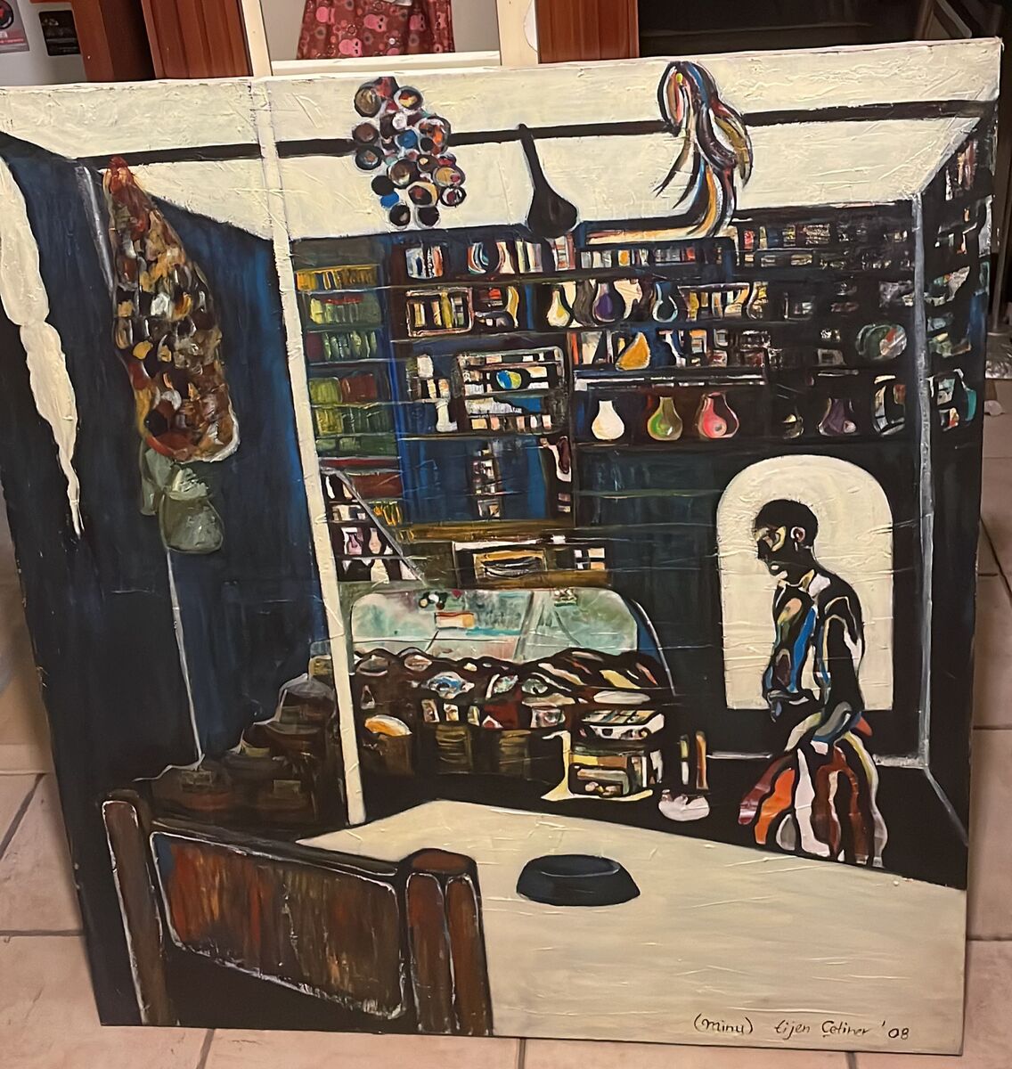 Artiste Travaillant dans l'Atelier