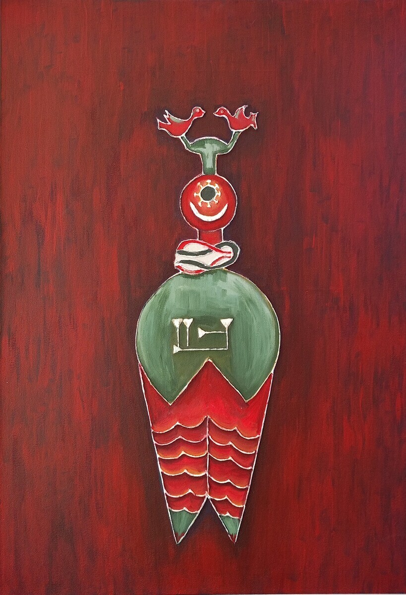Figura Decorativa con Motivi Tradizionali