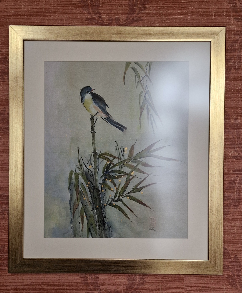 Uccello nella foresta di bambù