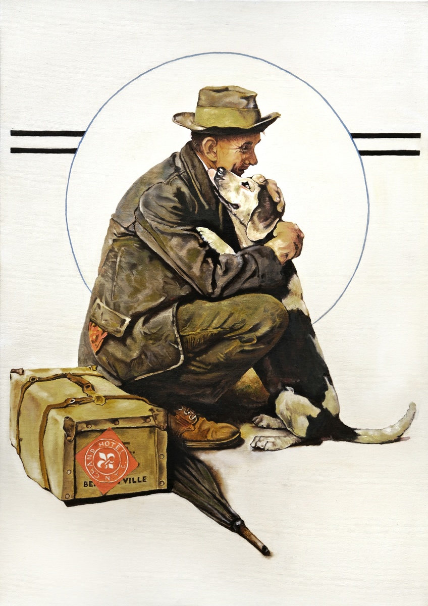 Uomo che Abbraccia il Cane (Pals)