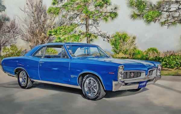 Blauer klassischer Wagen