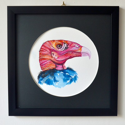 Portrait Of The Vulture-2- Special Collection Framed Original Artwork Painting