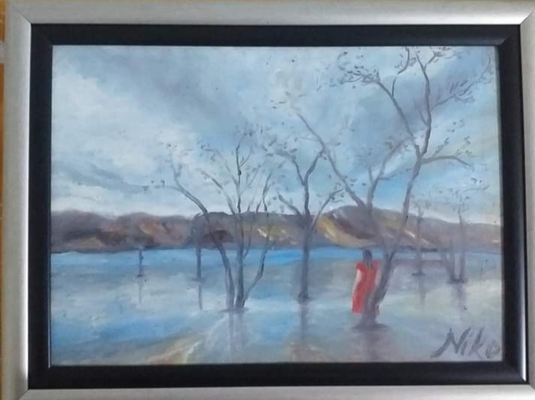 Paysage d'Hiver au Bord d