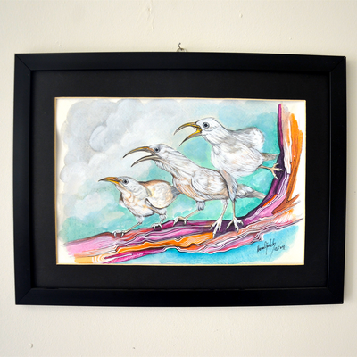 3 Oiseaux - Tableau Original
