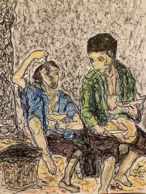 Enfants mangeant des frui