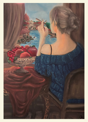 Donna che contempla il paesaggio